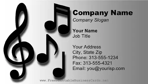 Music Notes business card