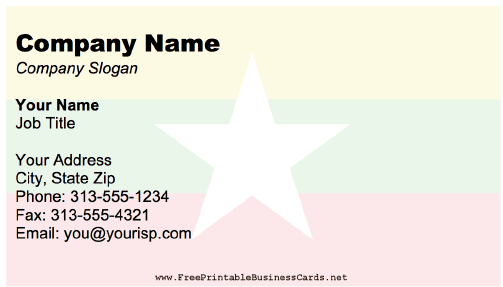 Myanmar business card