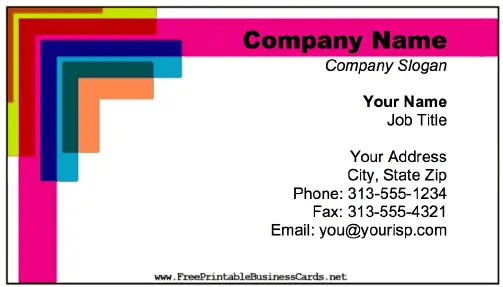 Neon Rainbow Business Card business card