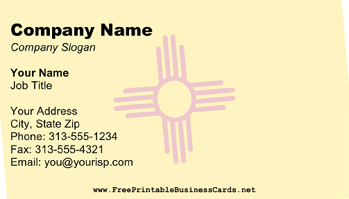 Flag of New Mexico business card