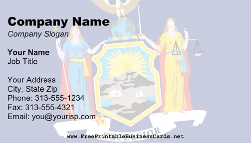 Flag of New York business card