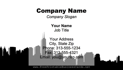 New York Skyline business card