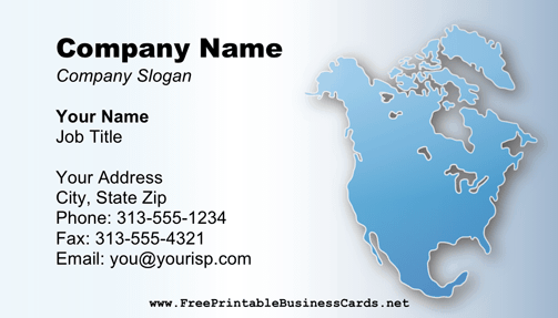 North America business card