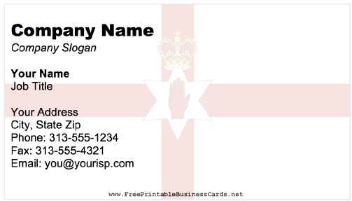 Northern Ireland business card
