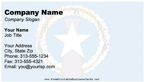 Northern Mariana Islands business card
