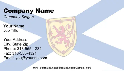 Flag of Nova Scotia business card