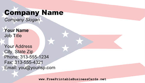 Ohio Flag business card