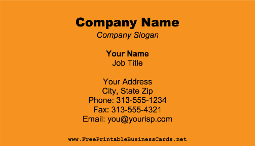 Dark Orange business card