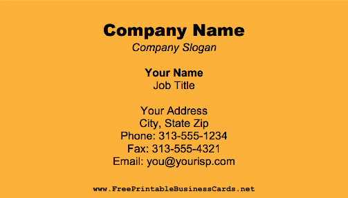 Light Orange business card