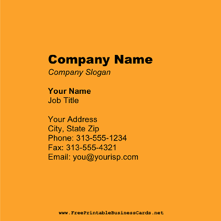 Orange Square business card