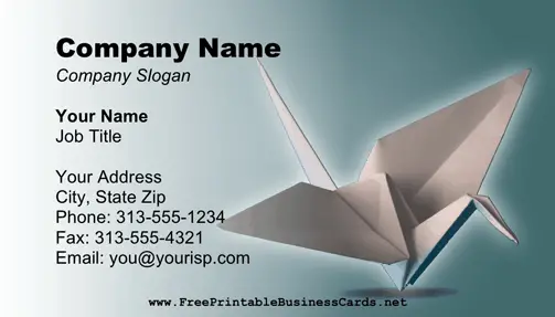 Origami business card