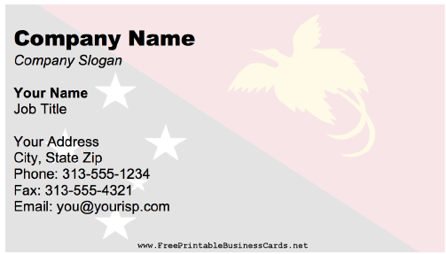 Papua New Guinea business card
