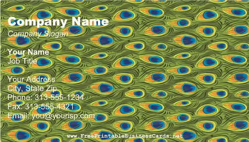 Peacock business card