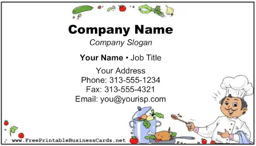 Personal Chef business card