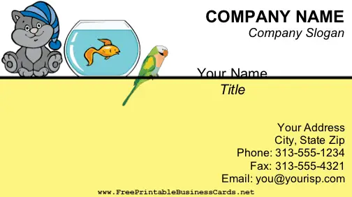 Pets business card