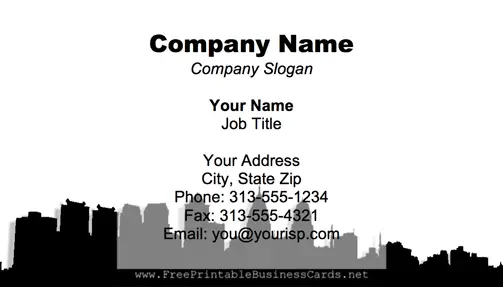 Philadelphia Skyline business card