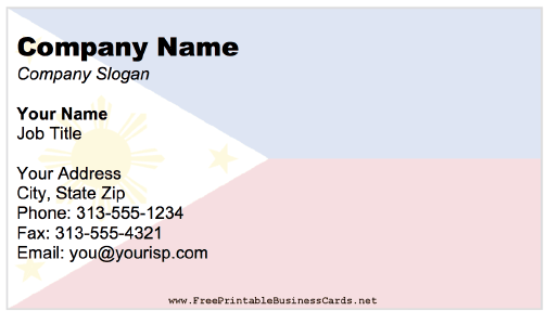 Philippines business card