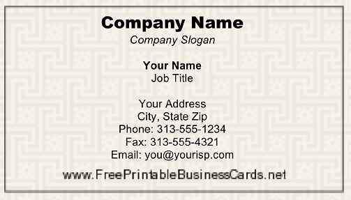 Plain business card