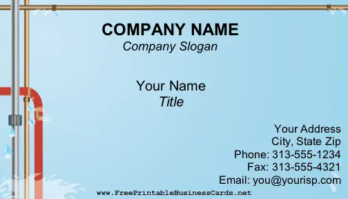 Plumbing business card