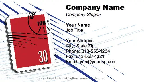 Postage Stamp business card