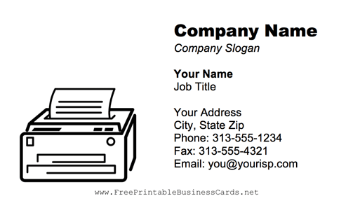 Printer business card