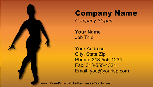 Professional Dancer business card