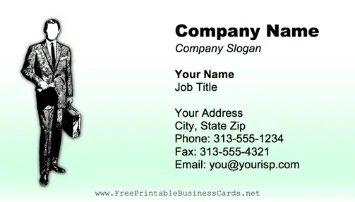 Professional Man Black business card