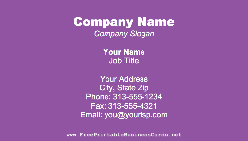 Purple business card