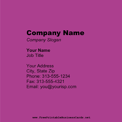 Light Purple Square business card