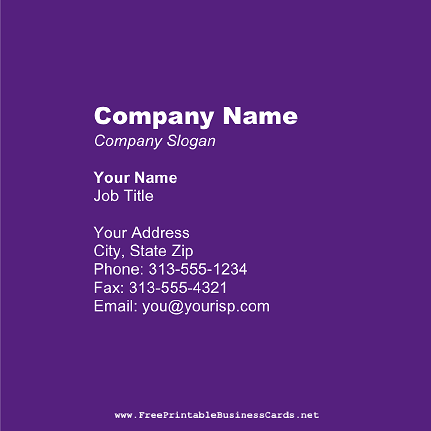 Purple Square business card