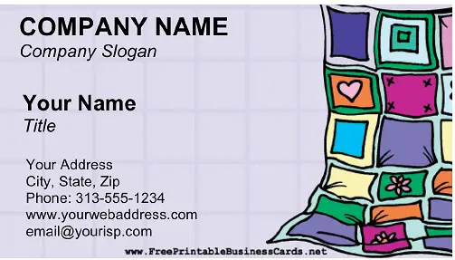 Quilter business card