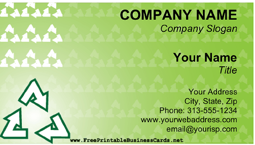 Recycling business card
