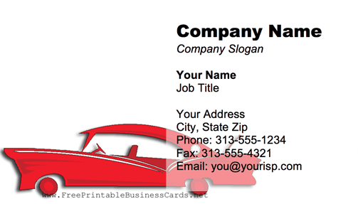 Red Car business card