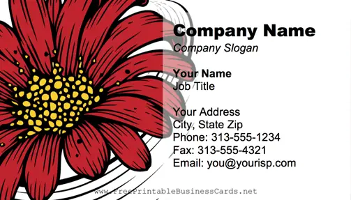 Red Flower business card