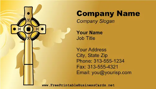 Gold Cross business card