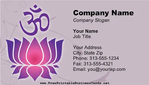 Religious Sanskrit business card
