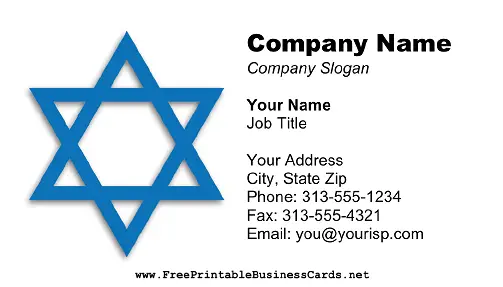 Jewish business card