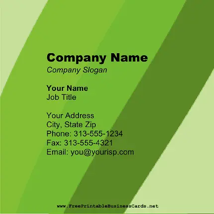 Retro Green Square business card