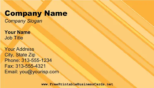 Retro Yellow Stripes business card