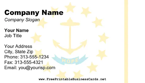 Rhode Island Flag business card