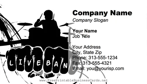 Rock Band business card