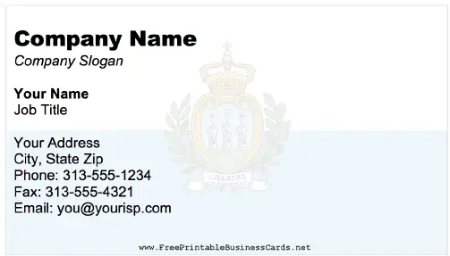 San Marino business card