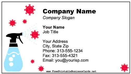 Sanitizing Service Business Card business card