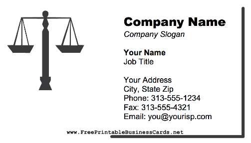 Scales Of Justice business card