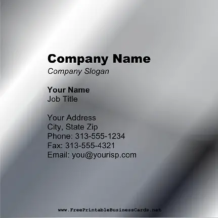 Medium Silver Square business card
