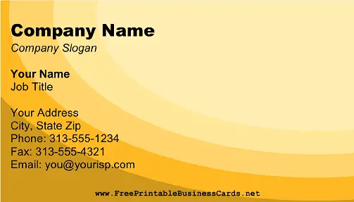 Yellow Curves business card