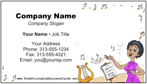 Singing Lessons business card