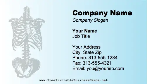 Skeleton business card