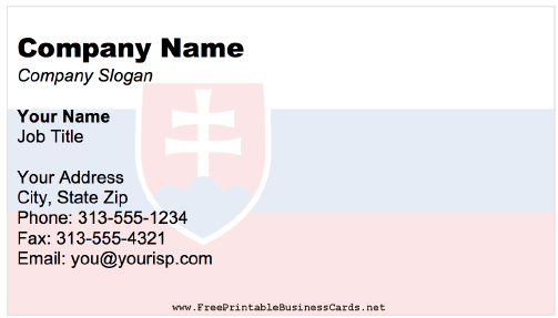 Slovakia business card