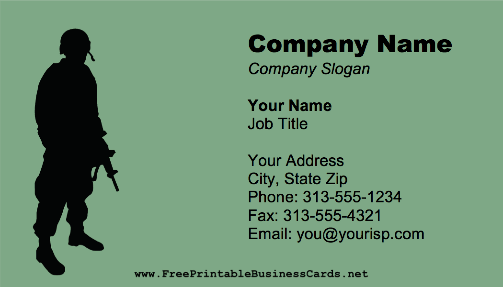 Soldier business card